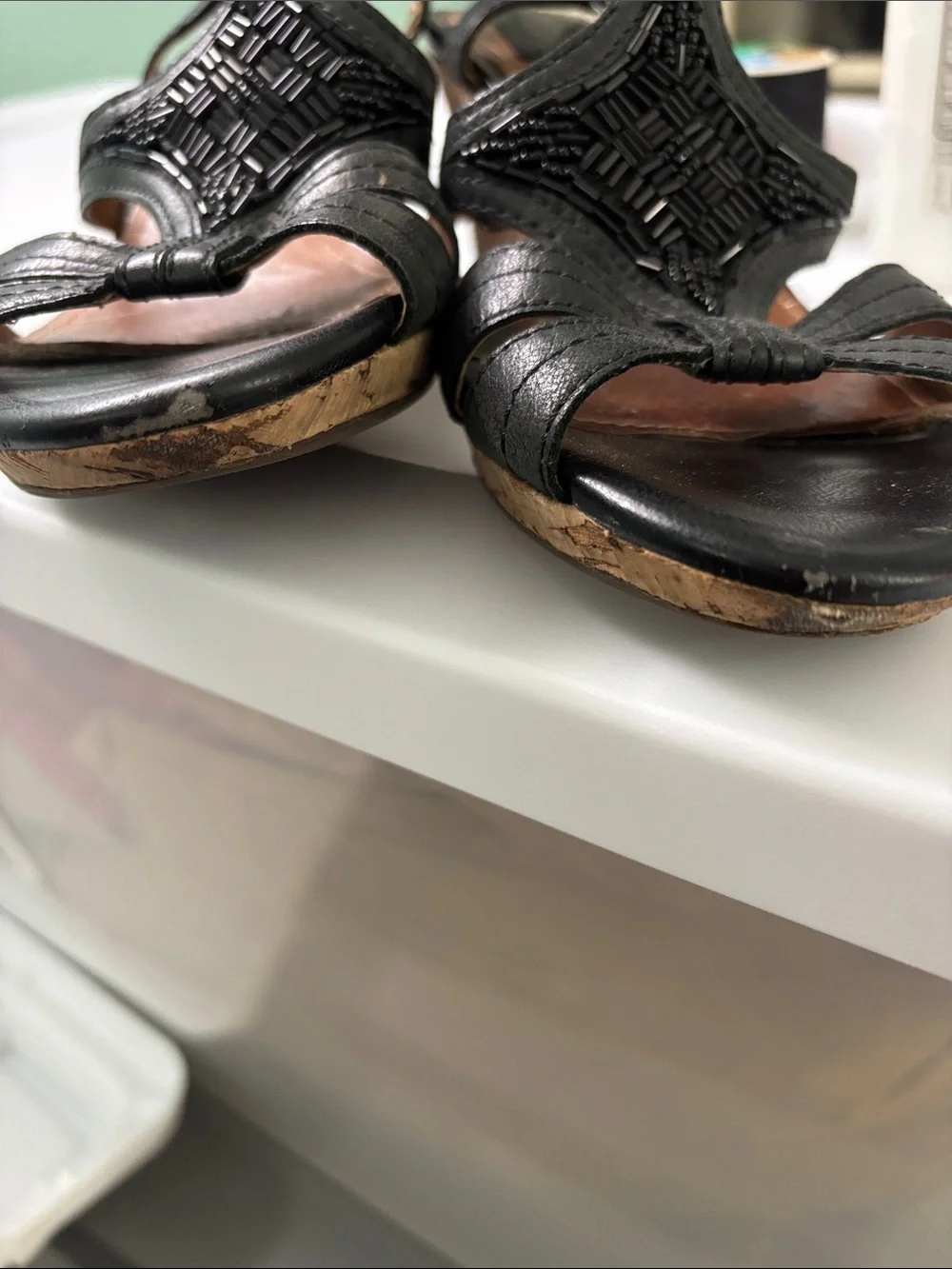 CLARKS  BENDABLES BLACK WEDGE